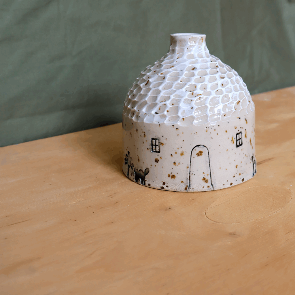 Vasetto casetta in ceramica